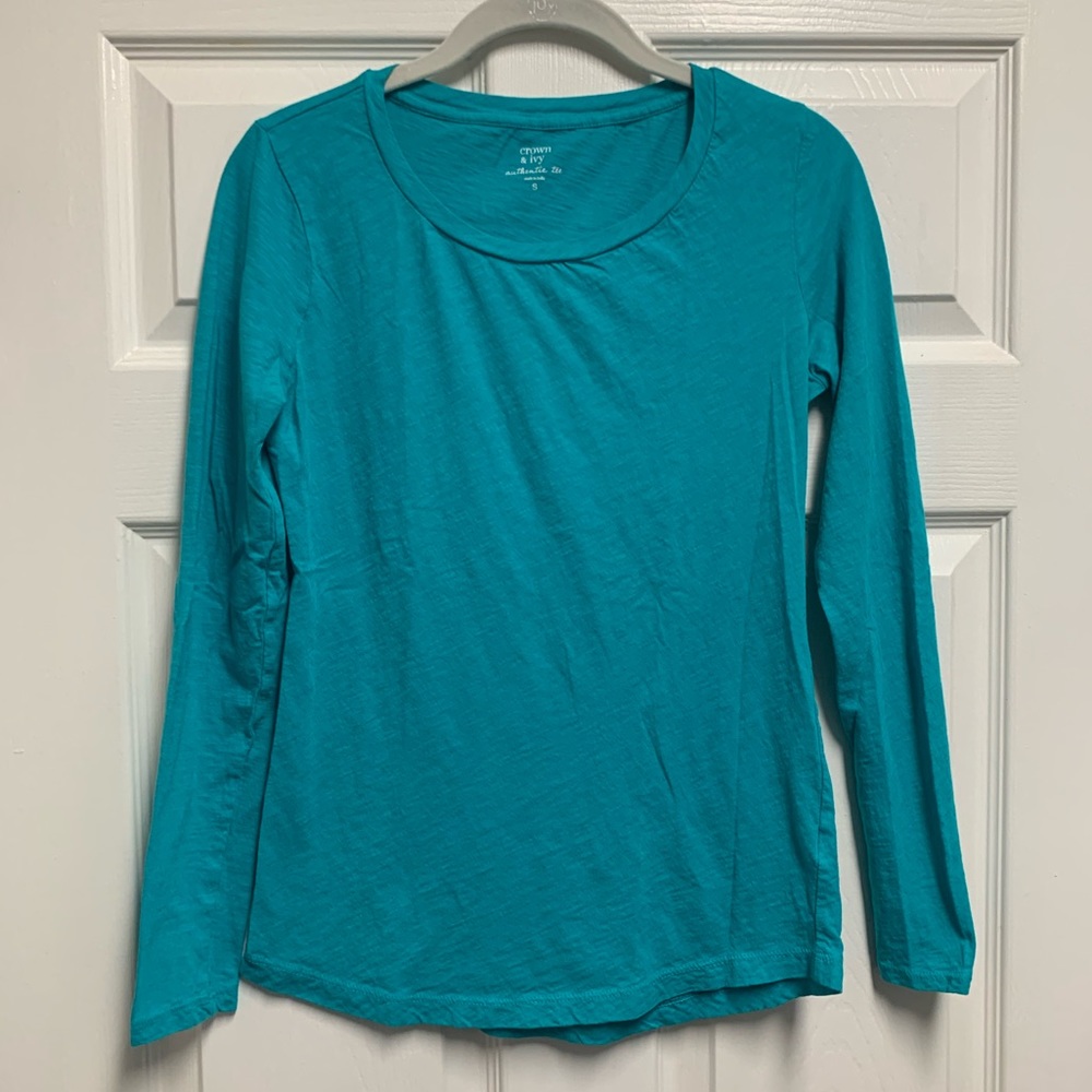 Blue Authentic Tee Long Sleeve by Crown and Ivy